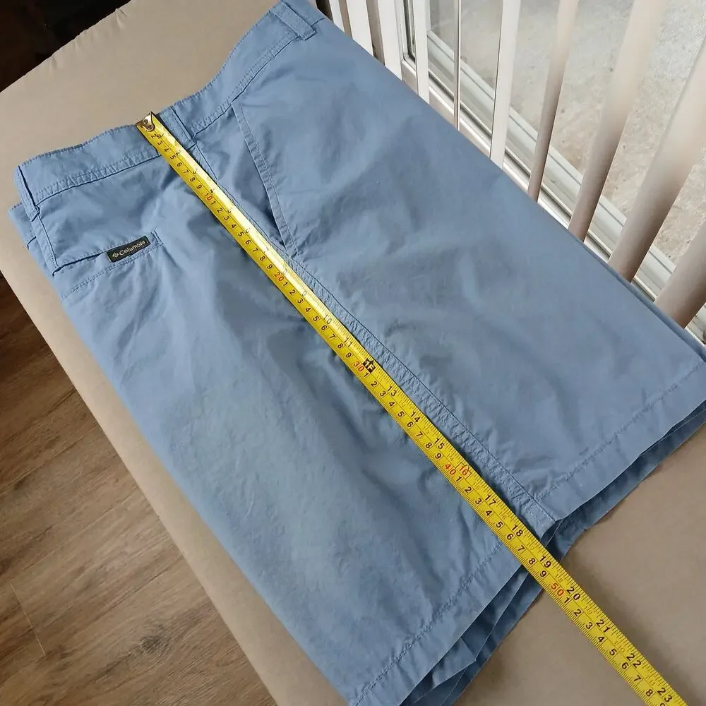 Columbia Men's Washed Out Shorts 40W 8L Ripple Blue pockets flat front chinos
